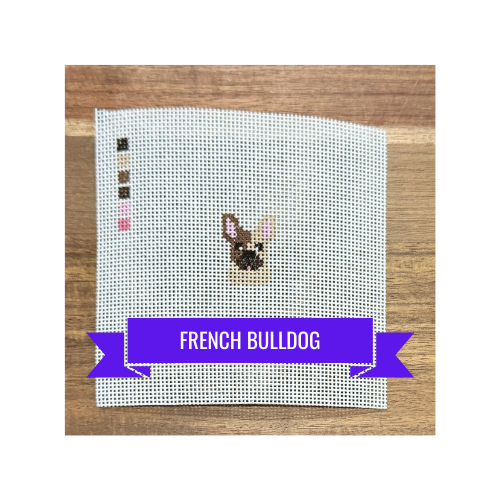 French Bulldog | Hand-Painted Needlepoint Canvas | Ready to Stitch Kit