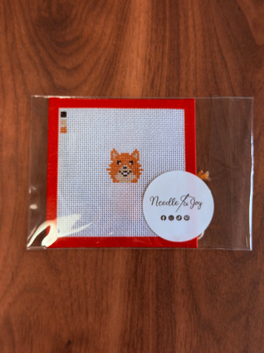 Pomeranian | Hand-Painted Needlepoint Canvas | Ready to Stitch Kit