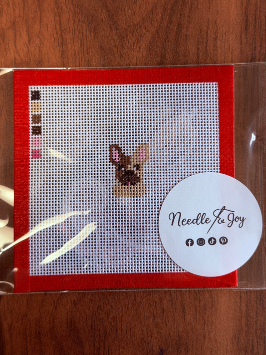 French Bulldog | Hand-Painted Needlepoint Canvas | Ready to Stitch Kit
