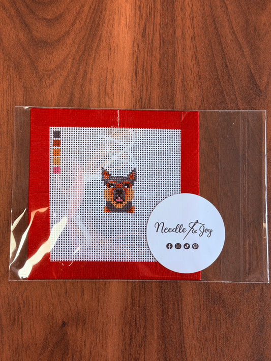 German Shepherd | Hand-Painted Needlepoint Canvas | Ready to Stitch Kit