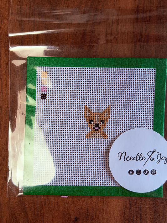 Chihuahua | Hand-Painted Needlepoint Canvas | Ready to Stitch Kit